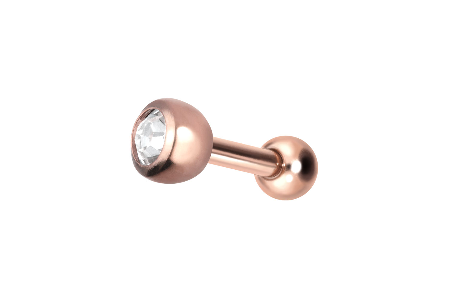 Titan Ohrpiercing mit Innengewinde KRISTALL